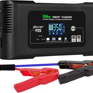 HTRC 35-Amp Smart Charger, Car Battery Charger,Trickle Charger, 12V35A/24V18A,14.6V/29.2V ,Lithium,LiFePO4,Lead-Acid AGM/Gel/SLA..Battery Charger