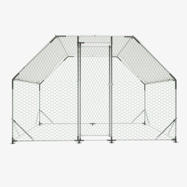 Large Chicken Coop for 6-8 Chickens, Seizeen Walk-in Chicken Run with Waterproof, Galvanized Wire Poultry Hen Dog House Rabbits Hutch Duck Cage, 10FT - Image 7
