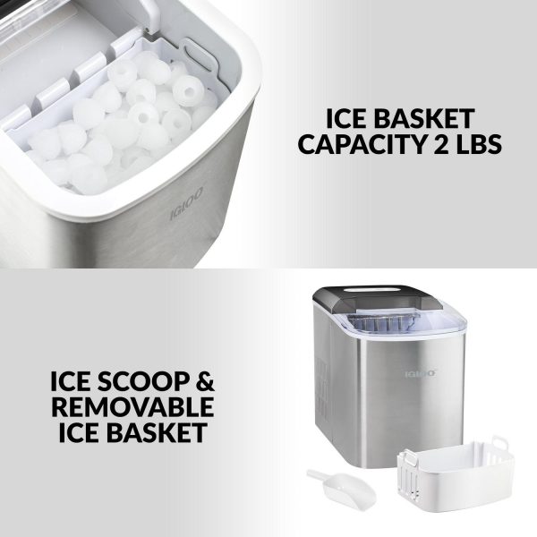 Igloo IGLICEB26SS 26-Pound Automatic Portable Countertop Ice Maker Machine Stainless Steel - Image 8