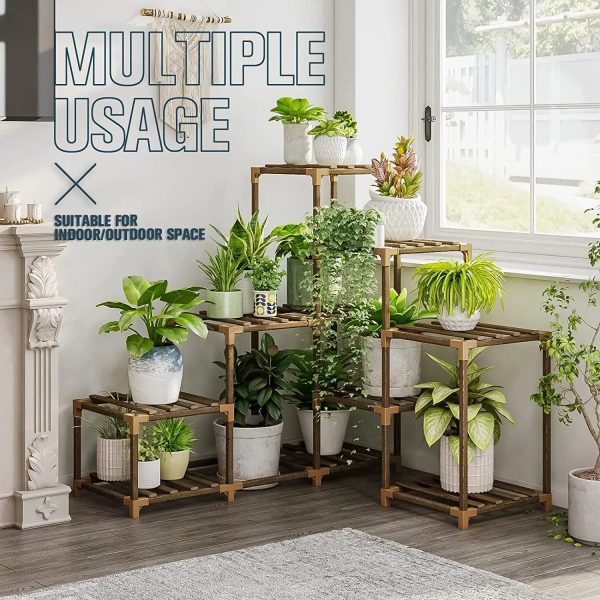 Corner Plant Stand Indoor Wood Outdoor Plant Shelf for Multiple Plants Ladder Plant Holder Table Plant Pot Stand for Window Garden Balcony Living Room - Image 2
