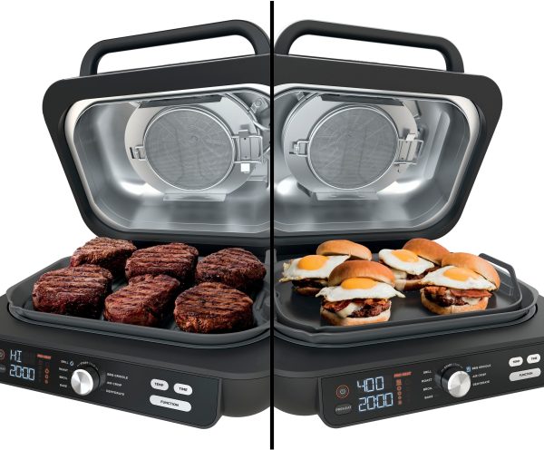 Ninja - Foodi XL Pro Indoor 7-in-1 Grill & Griddle with 4-Quart Air Fryer, Roast, Bake, Dehydrate, Broil - Silver/Black