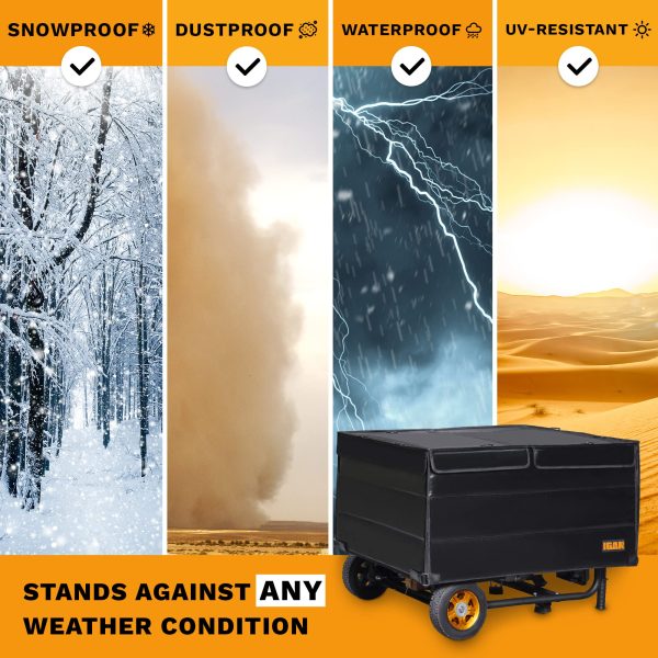 IGAN Generator Tent Running Cover Pro-Max, Ultra Heavy Duty Tarpaulin Enclosure with Windproof Kit, Portable All-Weather Generator Rain Shelter for Most 3500w-12000w generators, Black Generator Cover - Image 4