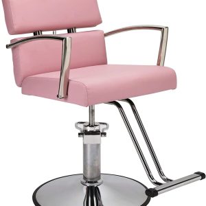 OmySalon Salon Chair Heavy Duty for Stylist, Barber Chair Pink 360 Degree Swivel, Hydraulic Pump for Hair Cutting, Beauty Spa Styling Hairdressing Tattoo Equipment