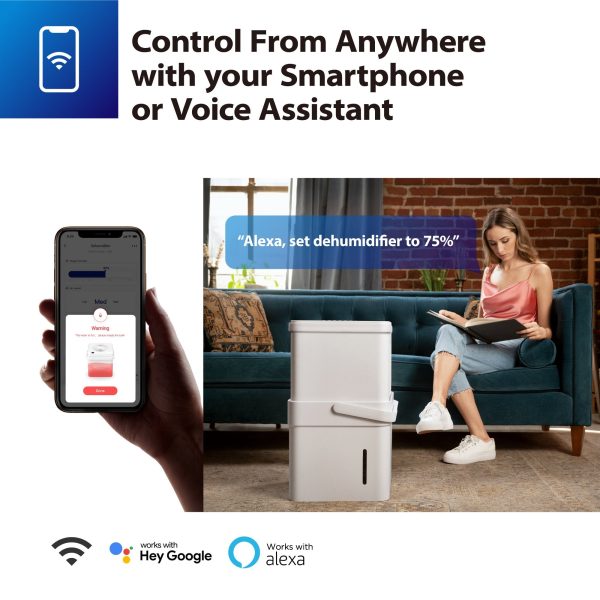 Midea Cube 20-Pint Smart WiFi Dehumidifier， Coverage up to 2，000 sq. ft. - Image 5