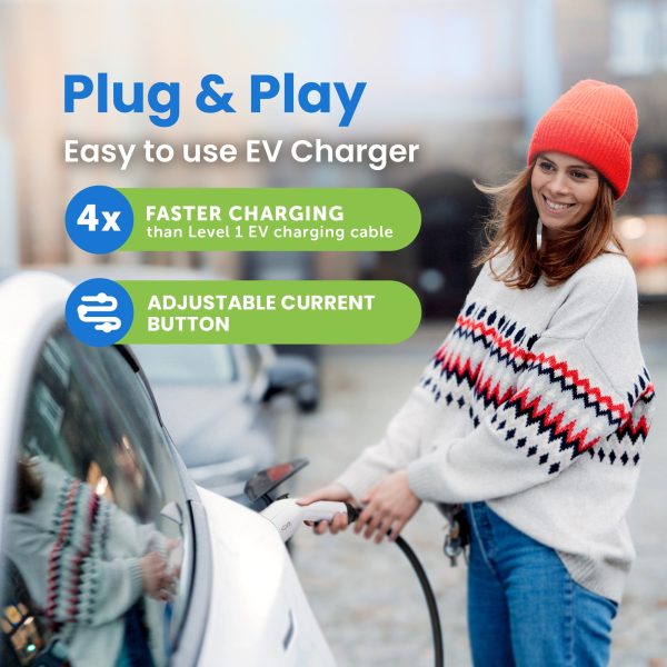 EV+ 16A EV Charging Station, Portable Electric Vehicle Charger, Level 2 EV Home Charging Station, 25-ft Cord SAE J1772 EV Charging Cable with NEMA 6-20, Travel Case, EVSE Level 2 Charging Station - Image 5