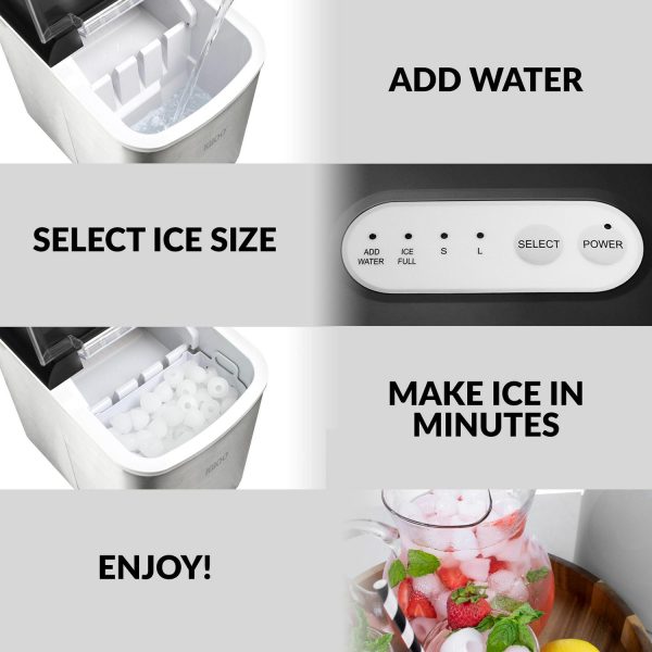 Igloo IGLICEB26SS 26-Pound Automatic Portable Countertop Ice Maker Machine Stainless Steel - Image 7