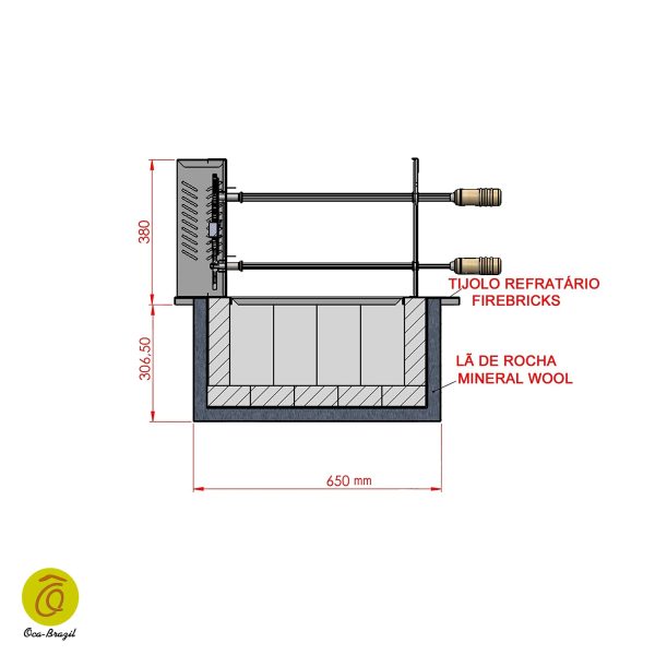 Brazilian BBQ Charcoal Grill with Firebox - 9 Skewers - Oca-Brazil - Image 6