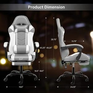 YSSOA Gaming Chair, Big and Tall Gamer Chair, Racing Style Adjustable Swivel Office Chair, Ergonomic Video Game Chairs with Headrest and Lumbar Support