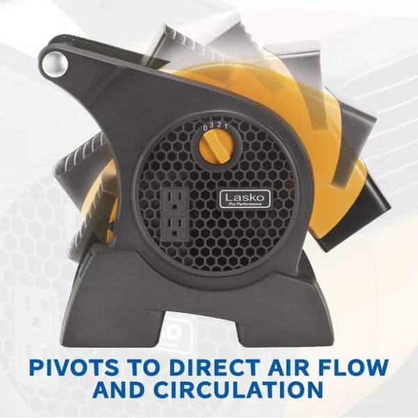Lasko Pro Performance High-Velocity Utility Fan With Integrated Power Outlets - Image 4