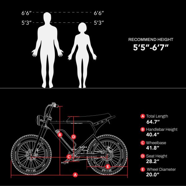 MACFOX Electric Bike, Ebike 500W/48V/10.4Ah, 20" Fat Tire Electric Bicycles Up to 20MPH & 40 Miles with Retro Motorcycle Design, Removable Battery, 50N.m Max Torque - Image 7
