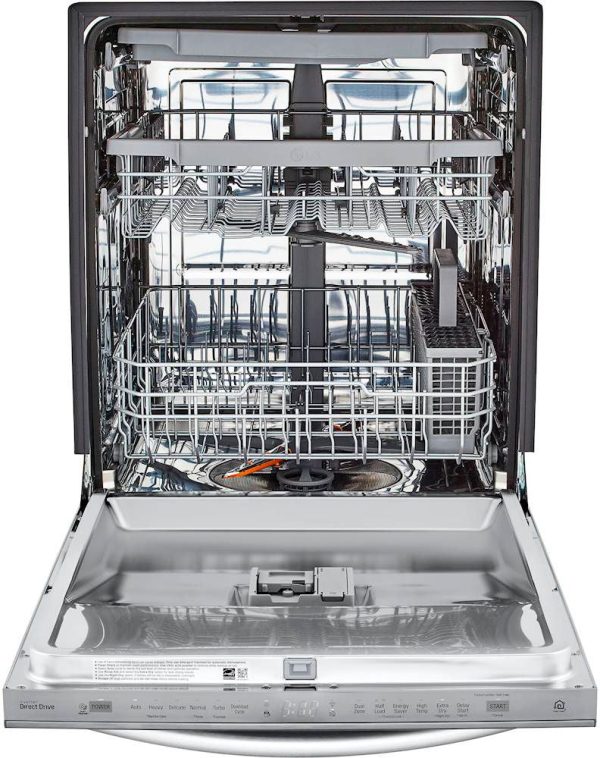 LG - 24" Top-Control Built-In Smart Wifi-Enabled Dishwasher with Stainless Steel Tub, Quadwash, and 3rd Rack - Stainless steel - Image 7
