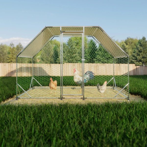 Large Chicken Coop for 6-8 Chickens, Seizeen Walk-in Chicken Run with Waterproof, Galvanized Wire Poultry Hen Dog House Rabbits Hutch Duck Cage, 10FT - Image 2