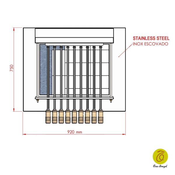 Brazilian BBQ Charcoal Grill with Firebox - 9 Skewers - Oca-Brazil - Image 7