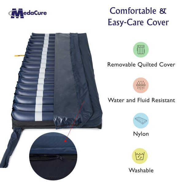 Medacure Alternating Pressure Air Mattress for Hospital Beds with Quilted Nylon Cover - 80" x 36" x 8" (Twin) - Pump Included - Image 6