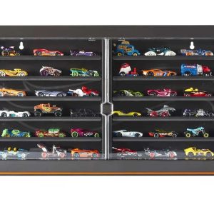 Hot Wheels Display Case with Exclusive Mercedes-Benz 190E 1:64 Scale Sports Car