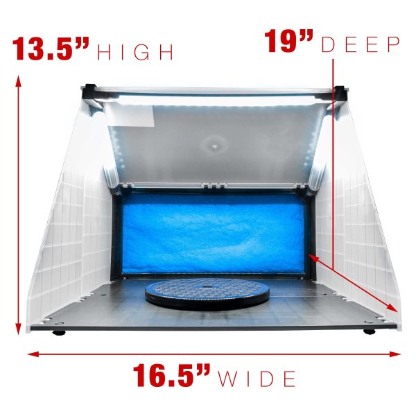 Portable Hobby Airbrush Paint Spray Booth Kit Exhaust Filter LED Light Set Model - Image 5