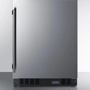 24" Wide Built-In All-Freezer With Icemaker, Black Cabinet