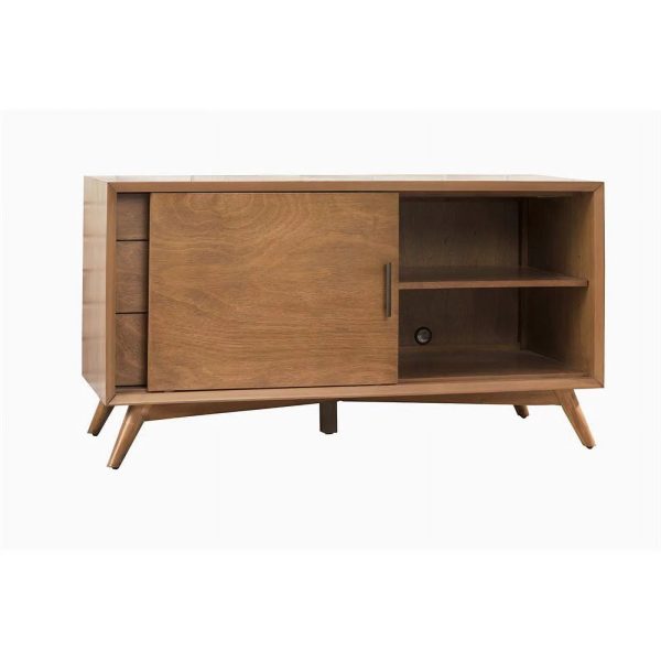 Home Square 4 Piece Set with Small TV Console Full Wood Bed & Large Nightstand - Image 11