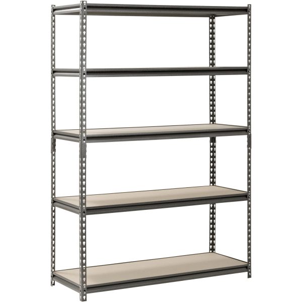 Muscle Rack 48"W x 18"D x 72"H 5-Shelf Steel Freestanding Shelves, Silver