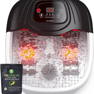YOZIHAYL Foot Spa Bath Massager with Heat Epsom Salt Bubbles Vibration and Red Light 8 Massage Roller Pedicure Tub for Stress Relief Foot Soaker Acupressure Points&Temperature Contr