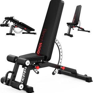 Keppi 1200LB Weight Bench,Heavy Duty Bench1000 PRO Adjustable Workout Bench Press Set