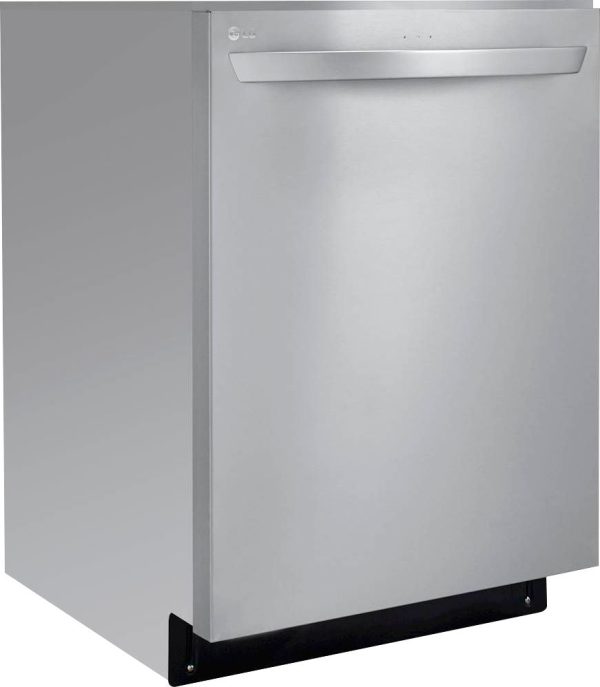 LG - 24" Top-Control Built-In Smart Wifi-Enabled Dishwasher with Stainless Steel Tub, Quadwash, and 3rd Rack - Stainless steel