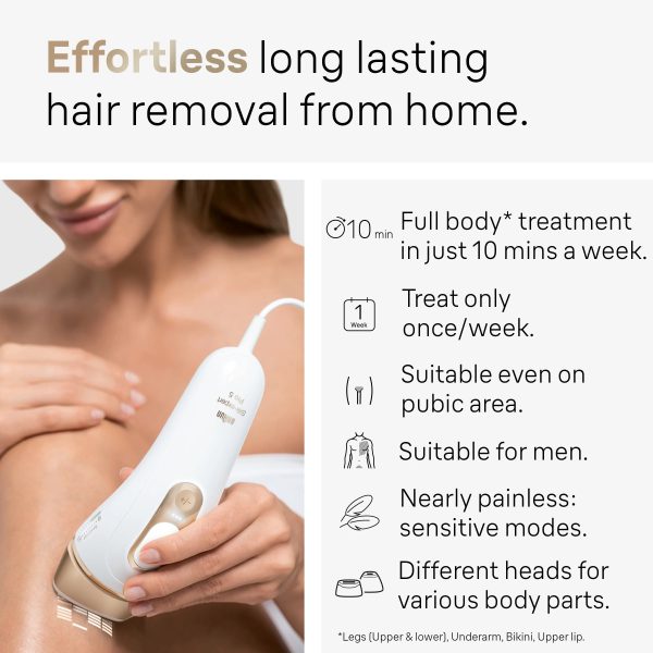 Braun PL5147 Silk Expert Pro5 IPL Hair Removal Device for Women & Men, White-Gold - Image 5