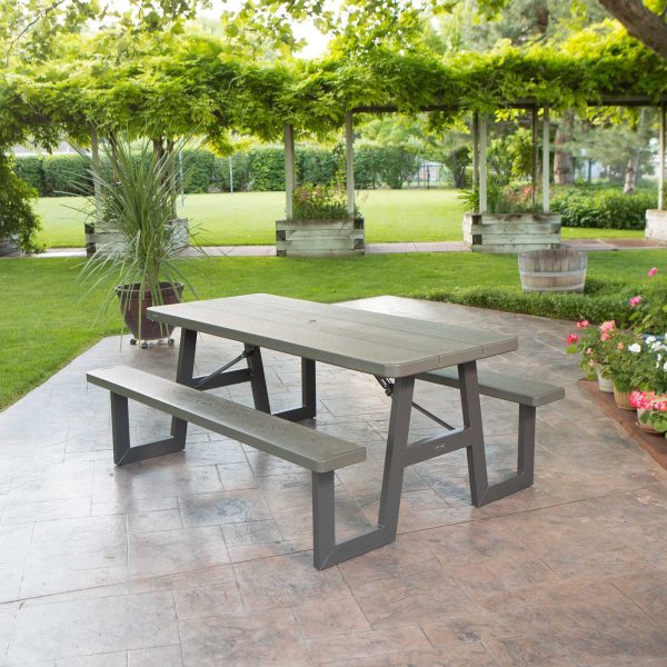 Lifetime 6-Foot W-Frame Folding Picnic Table, 60233 - Image 6