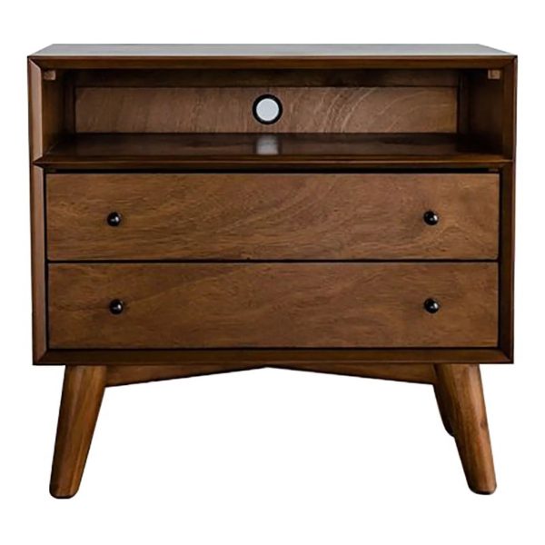 Home Square 4 Piece Set with Small TV Console Full Wood Bed & Large Nightstand - Image 4