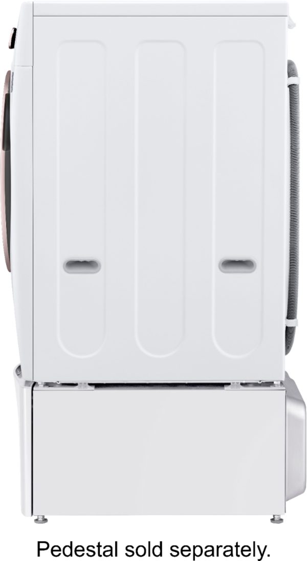 LG - 4.5 Cu. Ft. High-Efficiency Stackable Smart Front Load Washer with Steam and Built-In Intelligence - White - Image 8
