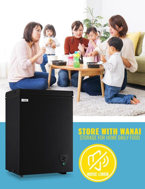 Chest Freezer 3.5 CU.FT WANAI Deep Freezers Compact Mini Freezer 7 Temperature Control Low noise with Removable Basket for Dorm Apartment Home Kitchen - Image 8