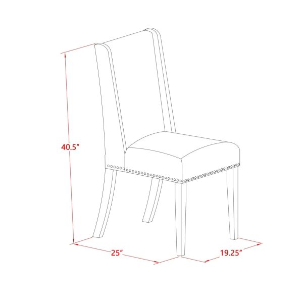 HomeStock H&made Home 5-Piece Dinette Set Included 4 Parson Chairs Upholstered Nails Head Seat & Stylish Chair Back & Dining Table With Table Top - Image 5