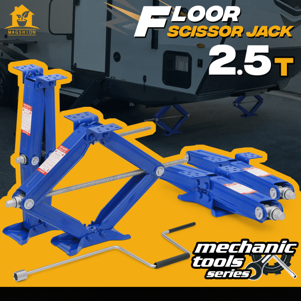 Magshion 2.5 Ton Scissor Jack Set of 4, 5000lbs Heavy Duty Car Jack Kit for Changing Tires Tools, Stabilizer Leveling Scissor Jacks with Handle, Blue - Image 2