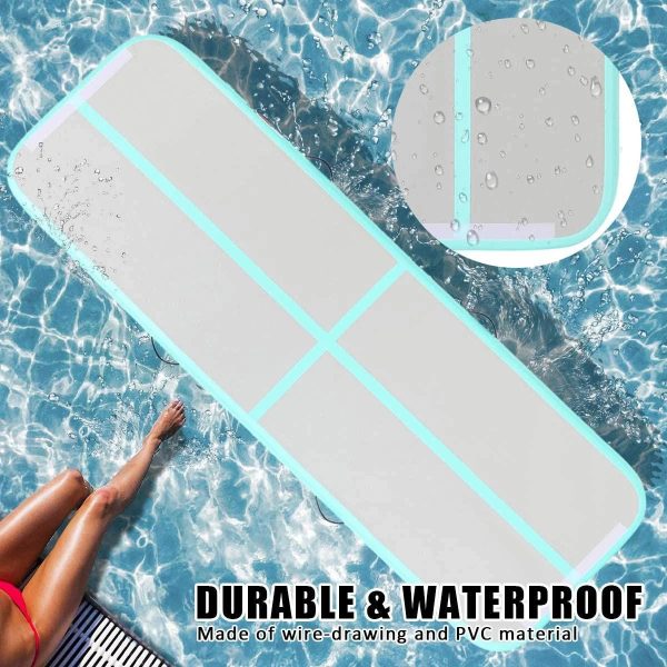 FBSPORT Air Track InflatableGymnastics Mat Tumbling Mats 20 ft x 3ft x 4 in Training Mat for Home Use/Training/Cheerleading/Yoga/Water with Pump, Green - Image 2