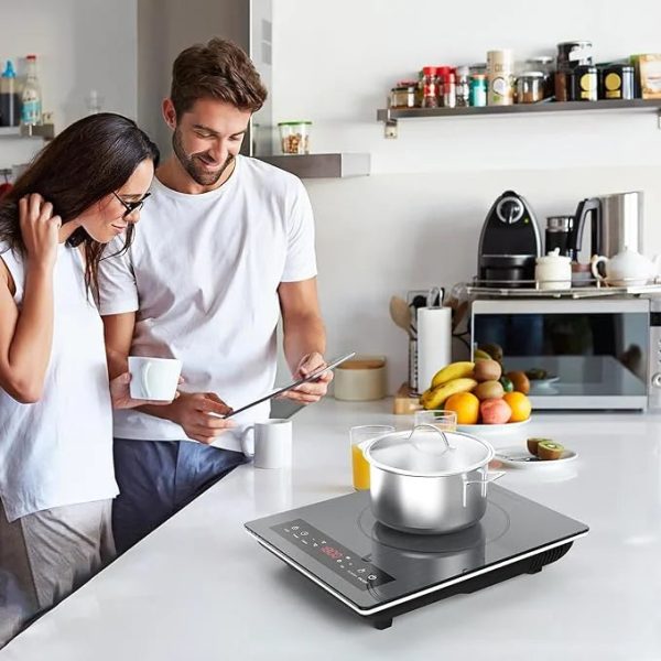 Portable Induction Cooktop,Hot Plate Electric Countertop Single Burner 1800W, Sensor Touch Stove with Digital Led Display, Timer and Child Safety Lock - Image 2