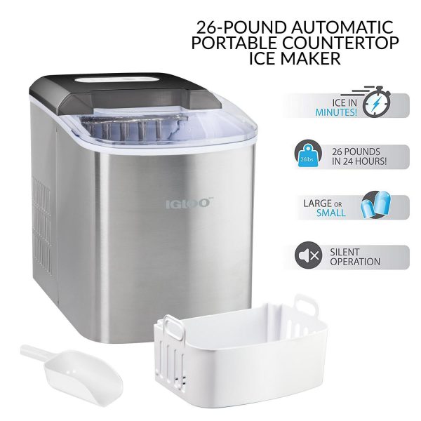 Igloo IGLICEB26SS 26-Pound Automatic Portable Countertop Ice Maker Machine Stainless Steel - Image 11