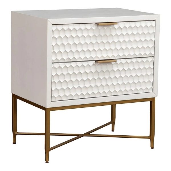 Home Square 3 Piece Furniture Set with 2-Drawer Nightstand & Full Wood Headboard - Image 2