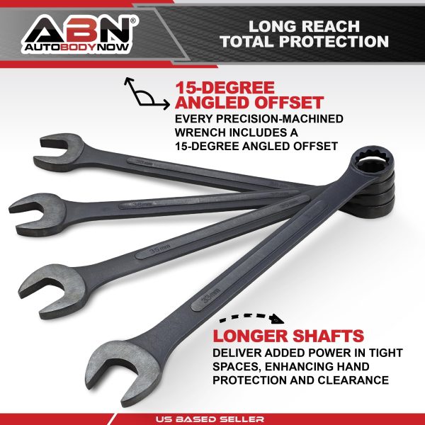 ABN Jumbo Wrench Set Metric 33 to 50mm - 10 Piece Combo Open End Tool Set - Image 6