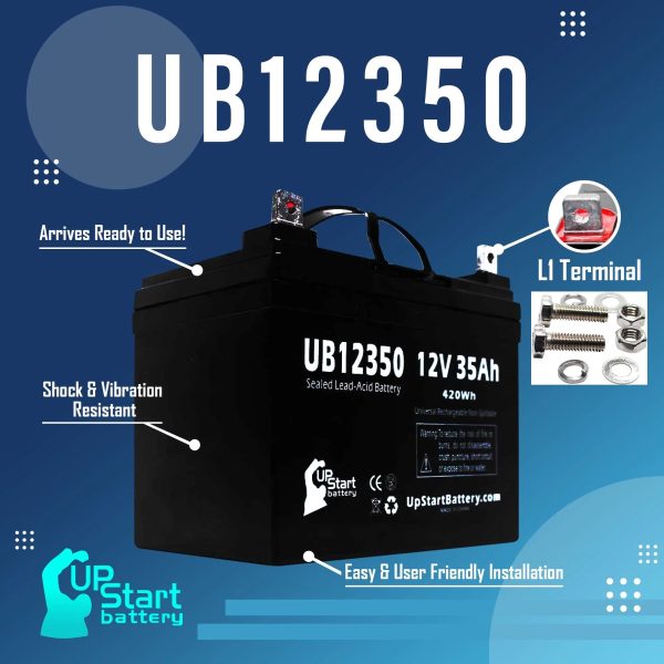 5x Pack - Compatible Imc Heartway Escape H Battery - Replacement UB12350 Universal Sealed Lead Acid Battery (12V, 35Ah, 35000mAh, L1 Terminal, AGM, SLA) - Image 3