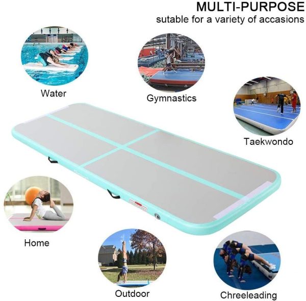 FBSPORT Air Track InflatableGymnastics Mat Tumbling Mats 20 ft x 3ft x 4 in Training Mat for Home Use/Training/Cheerleading/Yoga/Water with Pump, Green - Image 6