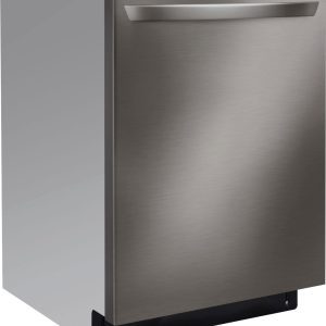 LG - 24" Top-Control Built-In Smart Wifi-Enabled Dishwasher with Stainless Steel Tub, Quadwash, and 3rd Rack - Black stainless steel
