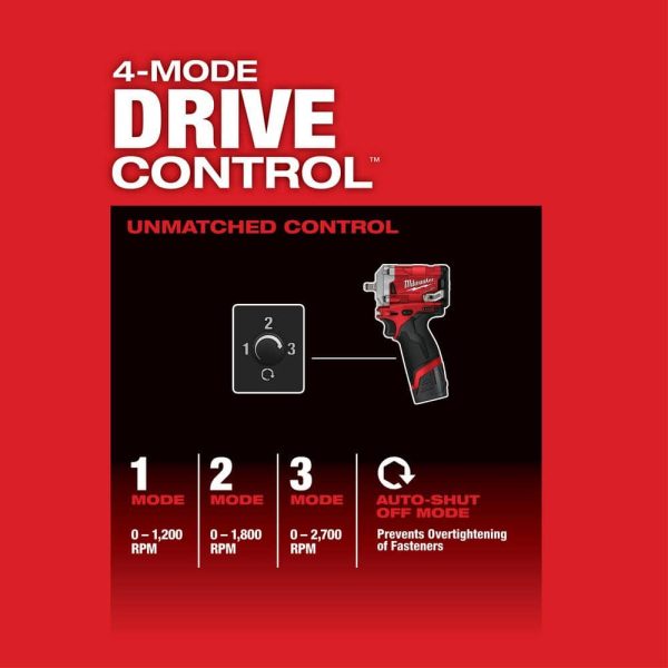 M12 FUEL 12-Volt Lithium-Ion Brushless Cordless Stubby 3/8 in. Impact Wrench Kit with (1) High Output 5.0 Ah Battery 2554-21HO - Image 7