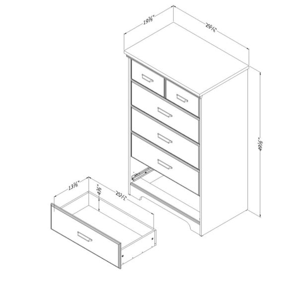 South Shore Versa 5-Drawer Chest, Gray - Image 2