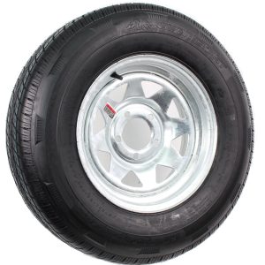 Radial Trailer Tire On Rim ST205/75R14 205/75-14 5 Lug Wheel Galvanized Spoke
