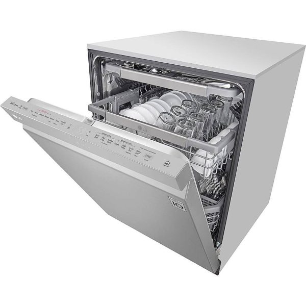 LG - 24" Top Control Built-In Smart WiFi-Enabled Dishwasher with Steam, 3rd Rack and Stainless Steel Tub - Stainless steel - Image 2
