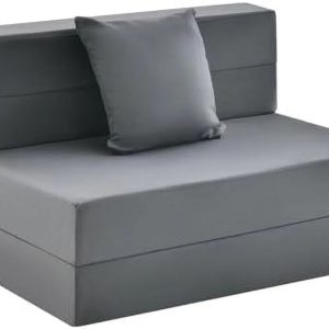 ASDRFYU 6 Inch Folding Sofa Bed Couch with Pillow Tri-fold Mattress with High-Density Foam Foldable Floor Couch with Headrest Portable Guest Bed with Zippered & Washable Cover Gre