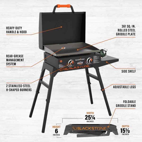 Blackstone 1891 Adventure Ready 22" Griddle with Stand and Adapter Hose - Image 3