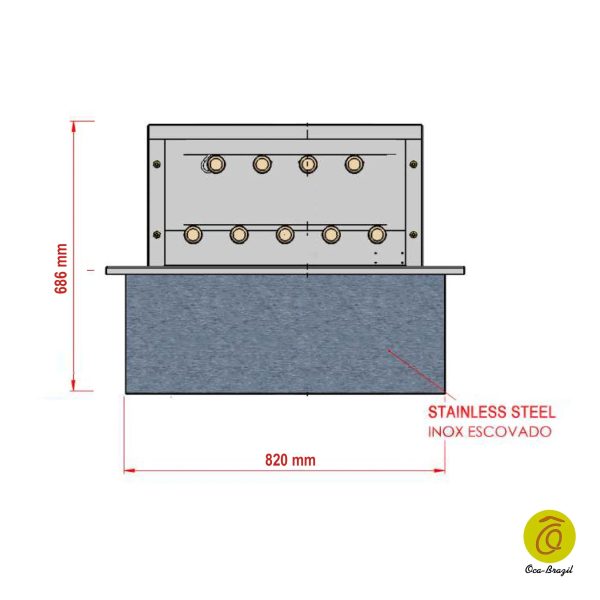 Brazilian BBQ Charcoal Grill with Firebox - 9 Skewers - Oca-Brazil - Image 5