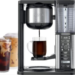 Ninja CM401 - 10-Cup Specialty Coffee Maker with Fold-Away Frother and Glass Carafe CM401 - Black/Stainless Steel