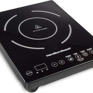 Portable Single Induction Cooktop Countertop Burner Hot Plate with Fast Heating Mode, 1800 Watts, 10 Temperature Settings up to 450F, Black (34104)